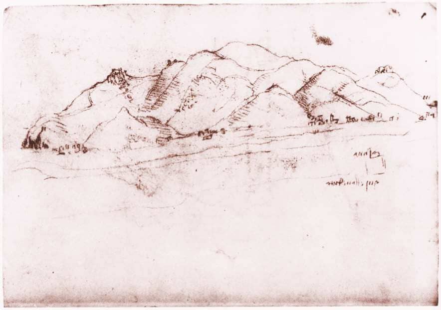 Landscape near Pisa by Leonardo da Vinci