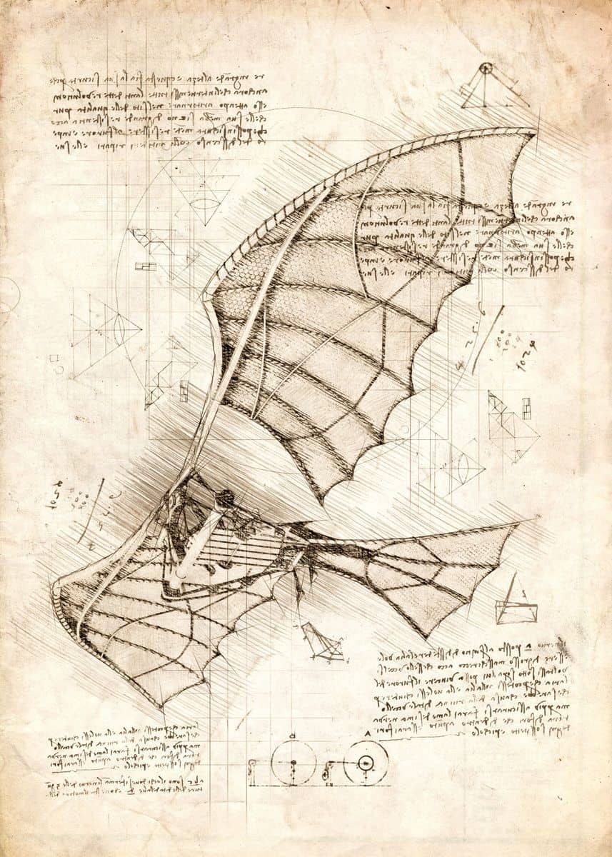 Design of a Flying Machine by Leonardo da Vinci