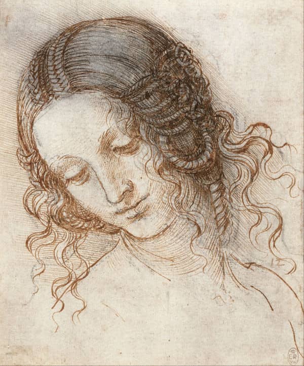 Head of a Young Woman with Tousled Hair by Leonardo da Vinci