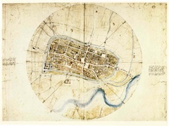 A Plan of Imola by Leonardo da Vinci