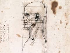 Bust of a Man in Profile with Measurements and Notes by Leonardo da Vinci