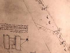 Drawing of Locks on a River by Leonardo da Vinci 