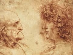 Heads of An Old Man and a Youth by Leonardo da Vinci