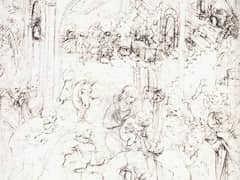 Study for the Adoration of the Magi by Leonardo da Vinci