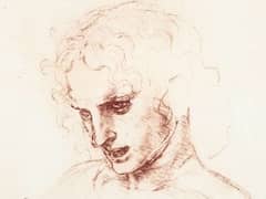 Study of an Apostles Head and Architectural Study by Leonardo da Vinci