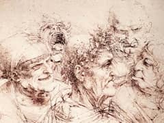 Study of Five Grotesque Heads by Leonardo da Vinci
