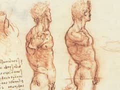 The Anatomy of a Male nude and a Battle Scene by Leonardo da Vinci 