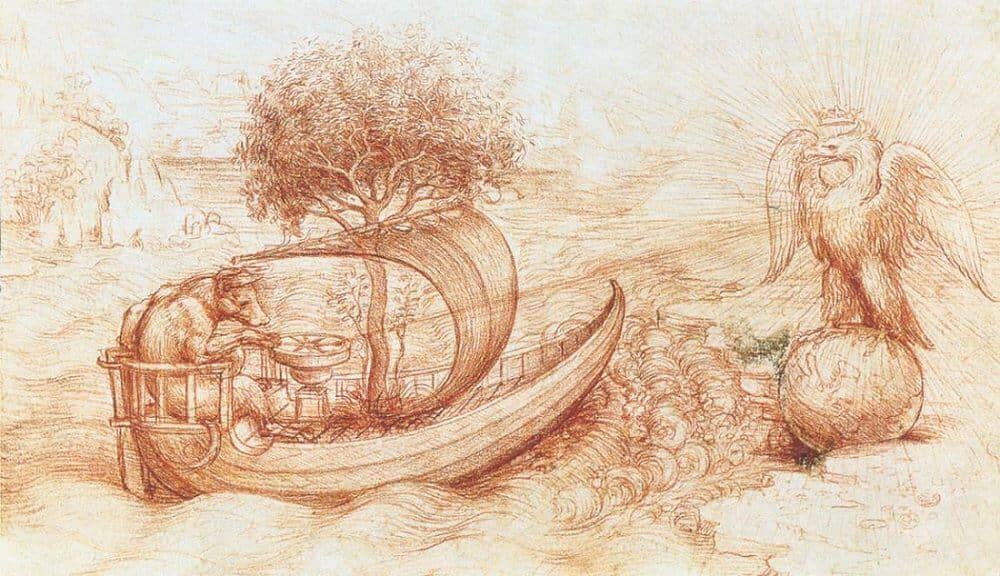 Allegory of Boat, Wolf, and Eagle - by Leonardo da Vinci