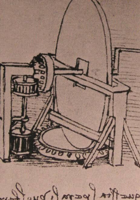 Design for a Machine for Grinding Convex Lenses - by Leonardo da Vinci