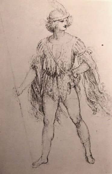 Drawing of a Fancy Dress Costume - by Leonardo da Vinci