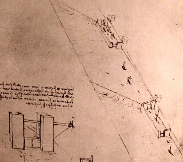 Drawing of Locks on a River - by Leonardo da Vinci
