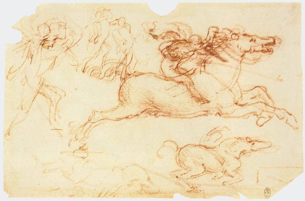 Galloping Rider and other Figures - by Leonardo da Vinci
