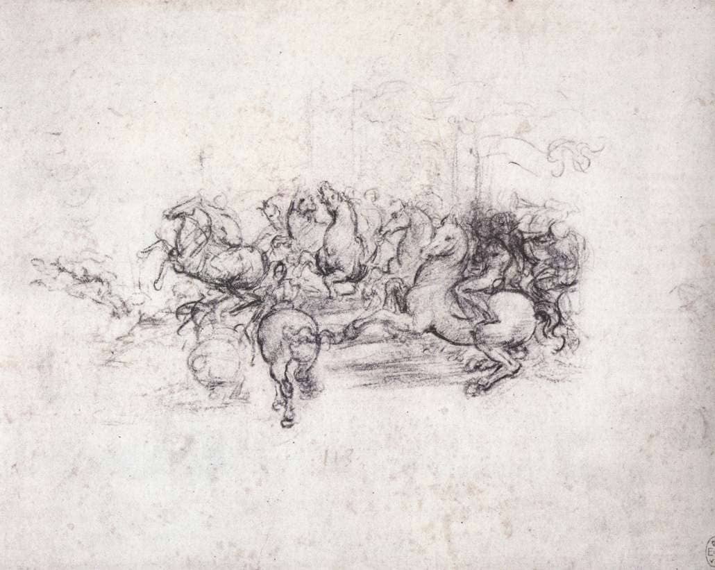 Group of Riders in the Battle of Anghiari - by Leonardo da Vinci