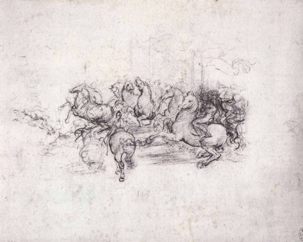 Group of Riders in the Battle of Anghiari - by Leonardo da Vinci