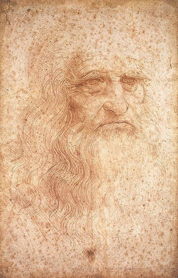 Leonardo da Vinci's Self Portrait - Portrait of a Man in Red Chalk