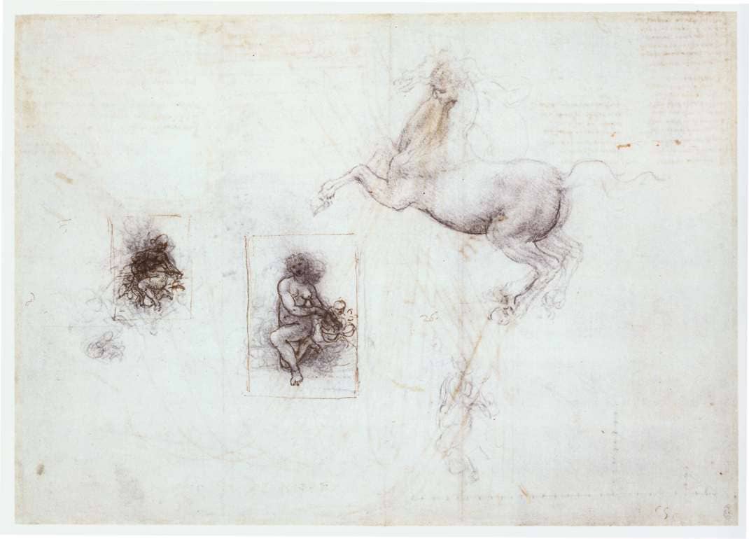 Studies of Leda and a Horse - by Leonardo da Vinci