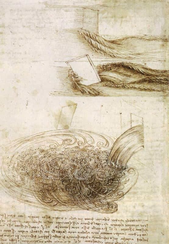 Studies of Water Passing Obstacles and Falling - by Leonardo da Vinci