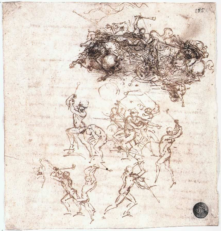 Study of Battles on Horseback and on Foot - by Leonardo da Vinci