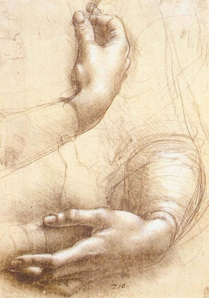 Study of Hands - by Leonardo da Vinci