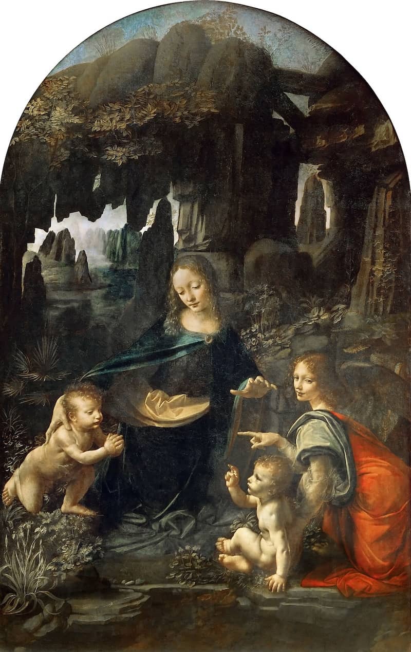 The Virgin of the Rocks, Louvre version - by Leonardo Da Vinci