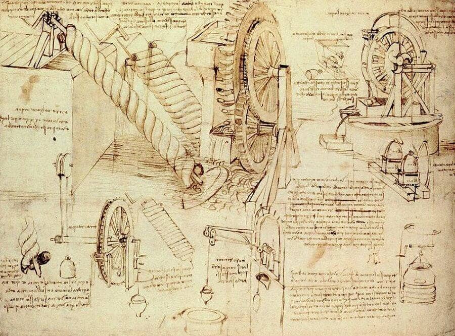 Water Lifting Devices - by Leonardo da Vinci